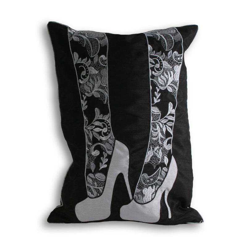 Goody 2 Shoes Embroidered Cushion Black