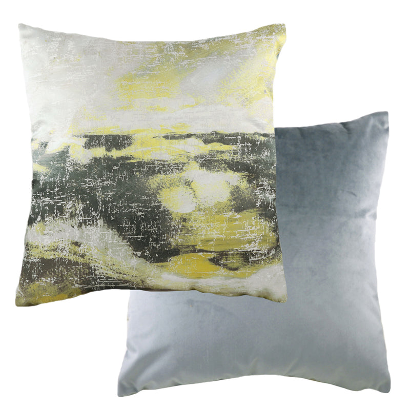 Landscape Abstract Cushion Grey/Ochre