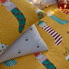 Meowy Christmas Festive Duvet Cover Set Ochre