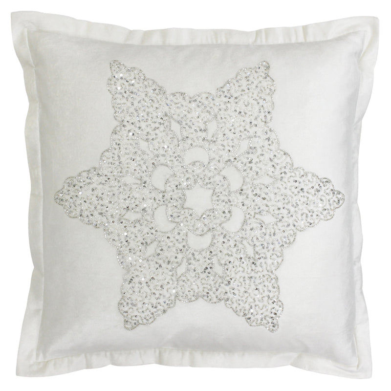 Wonderland Snowflake Cushion White